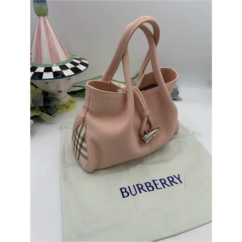 Women's Burberry London calfskin leather loop tote bag pristine